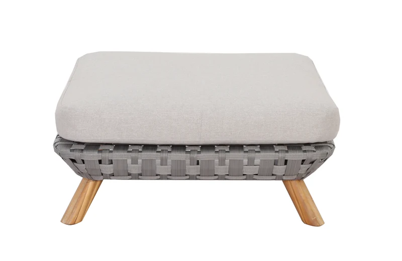 Outdoor Ecklounge Ego mit Hocker/Tisch, Wicker - beige, grau
