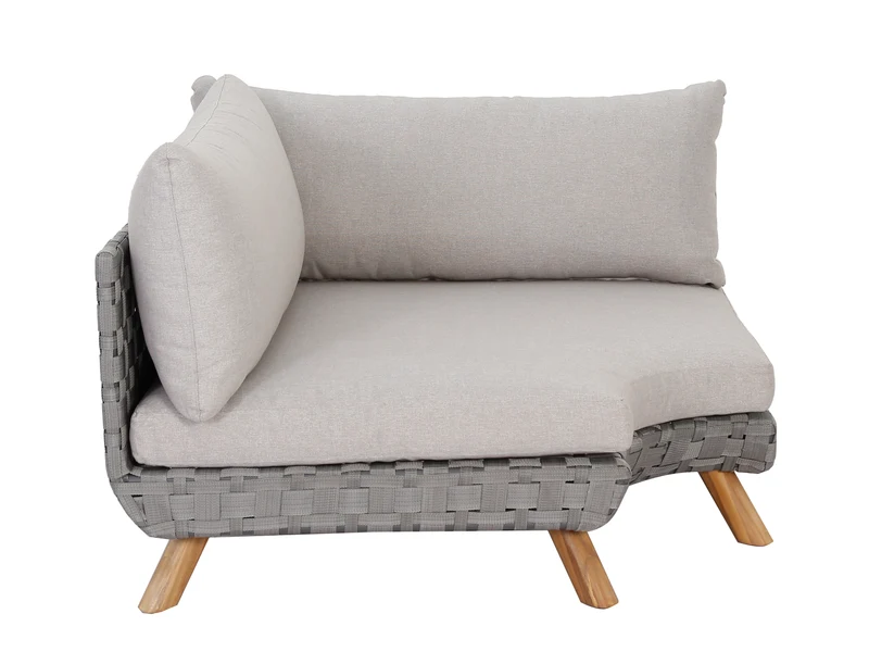 Outdoor Ecklounge Ego mit Hocker/Tisch, Wicker - beige, grau