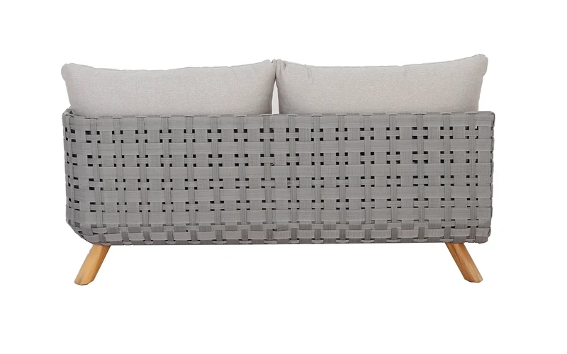 Outdoor Ecklounge Ego mit Hocker/Tisch, Wicker - beige, grau