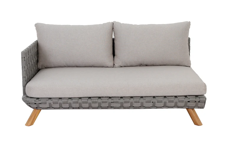 Outdoor Ecklounge Ego mit Hocker/Tisch, Wicker - beige, grau