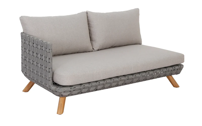 Outdoor Ecklounge Ego mit Hocker/Tisch, Wicker - beige, grau