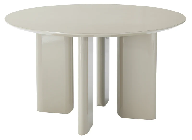 Esstisch Plowles Durchmesser 120 cm Beige Hochglanz