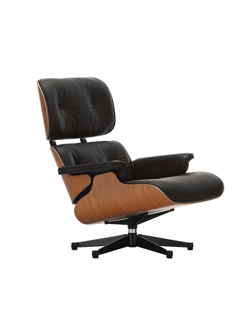 Sessel | Lounge Chair - Amerikanischer Kirschbaum mit Sternfuß poliert - Seiten schwarz