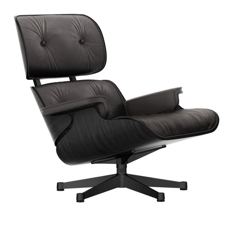 Sessel | Lounge Chair - Esche schwarz mit Sternfuß schwarz beschichtet