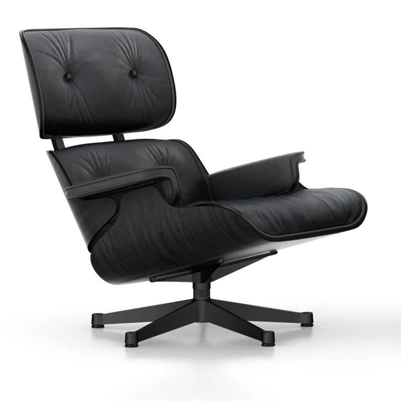 Sessel | Lounge Chair - Esche schwarz mit Sternfuß schwarz beschichtet