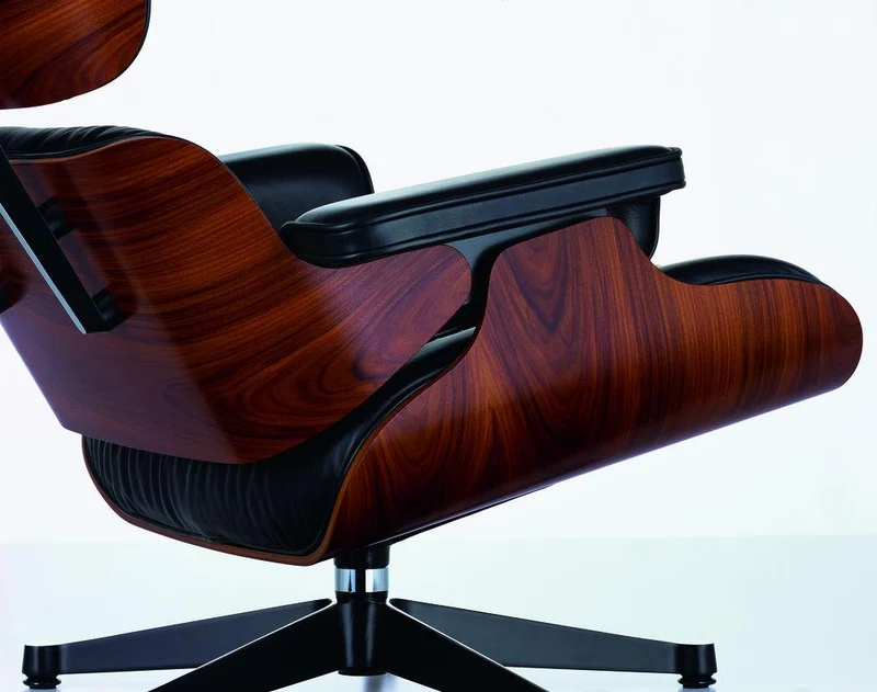 Sessel | Lounge Chair - Santos Palisander mit Sternfuß poliert - Seiten schwarz
