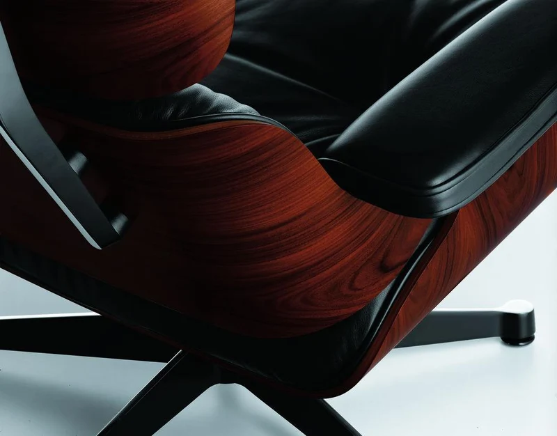 Sessel | Lounge Chair - Santos Palisander mit Sternfuß poliert - Seiten schwarz