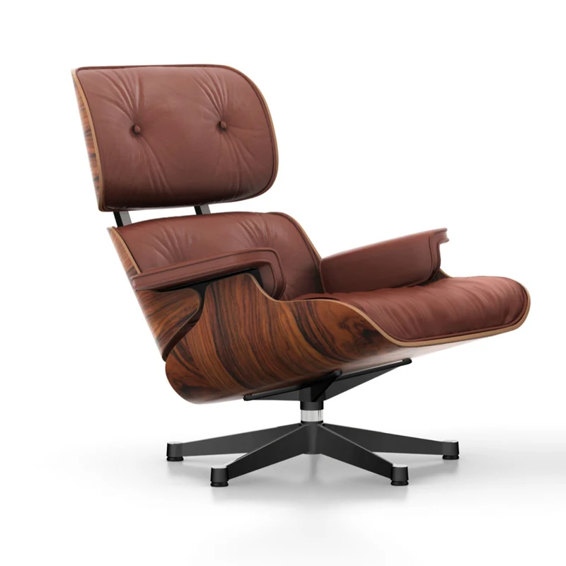 Sessel | Lounge Chair - Santos Palisander mit Sternfuß poliert - Seiten schwarz