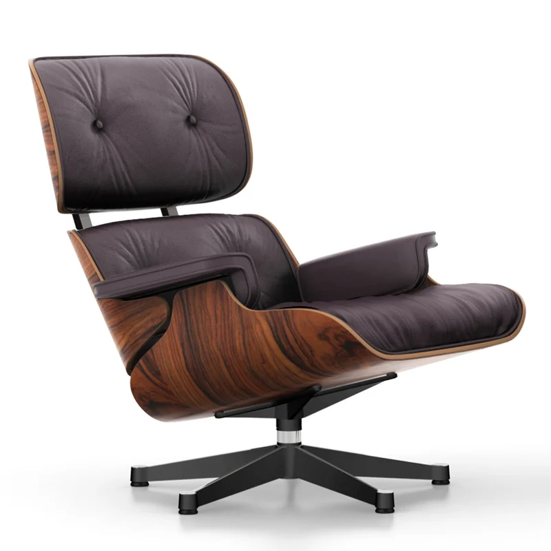 Sessel | Lounge Chair - Santos Palisander mit Sternfuß poliert - Seiten schwarz