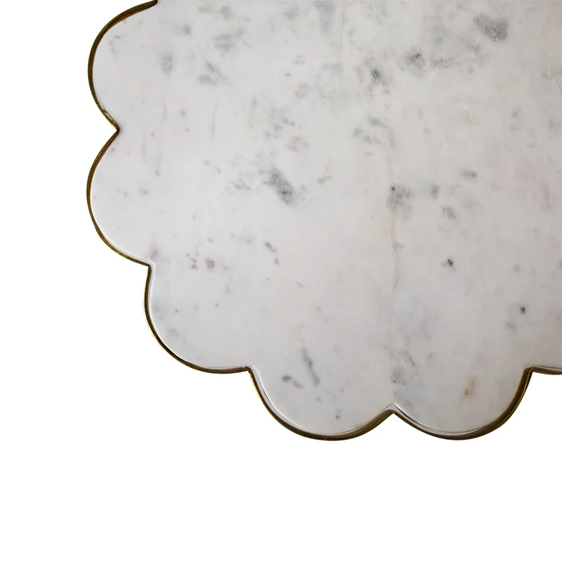 Beistelltisch Marble Gold Bloom, Metall - gold, Blumenform, Marmor