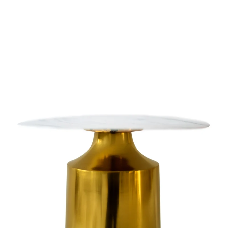 Beistelltisch White Marble, Metall - gold, weißer marmor