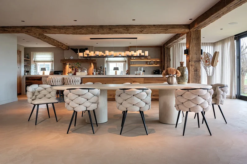 Esstisch Mikrozement, beige-grau