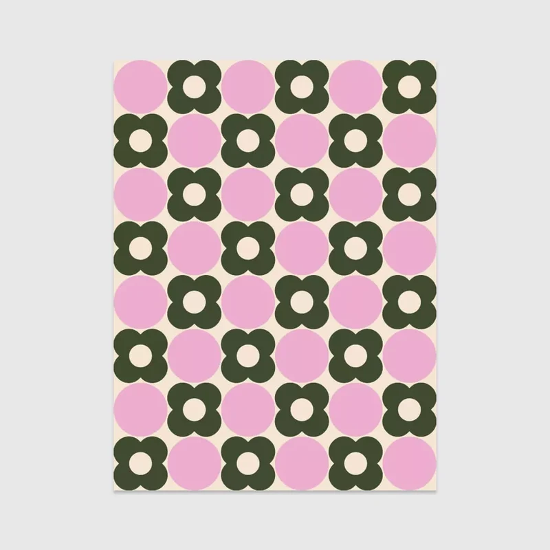 AFFICHE - MOTIF FLORAL À POIS (50 x 70 cm)