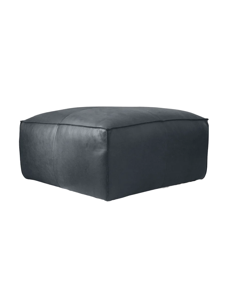 Hocker | "Pla" – Leder in Kenia Denim