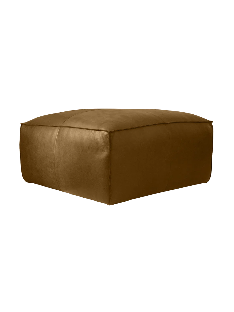 Hocker | "Pla" – Leder in Kenia Cognac