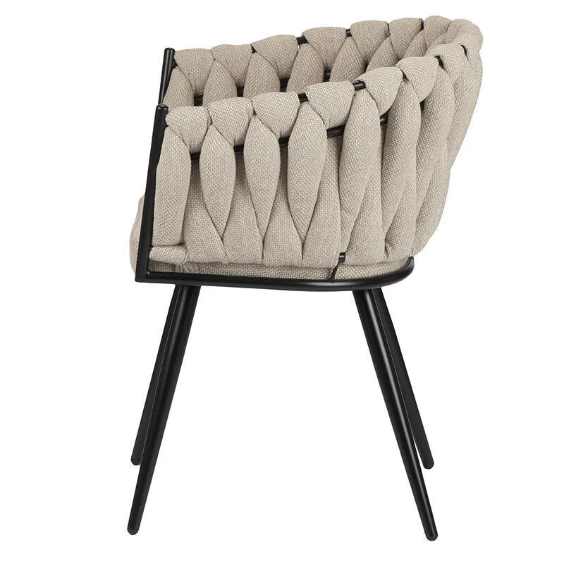 Polsterstuhl mit Armlehne, beige