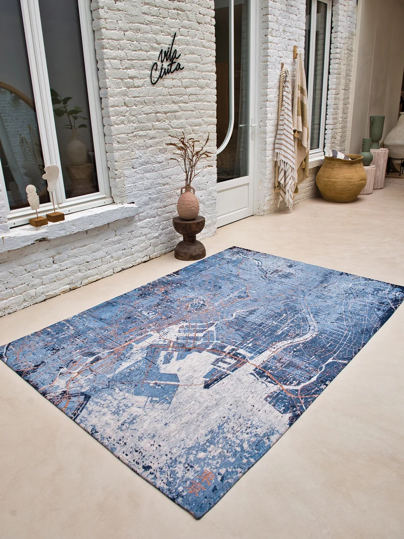 Cities Tokio Conductive Blue Teppich