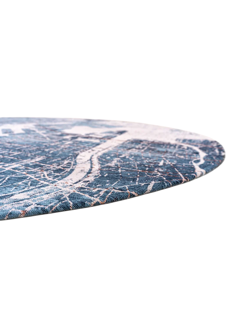 Cities Tokio Conductive Blue Runder Teppich