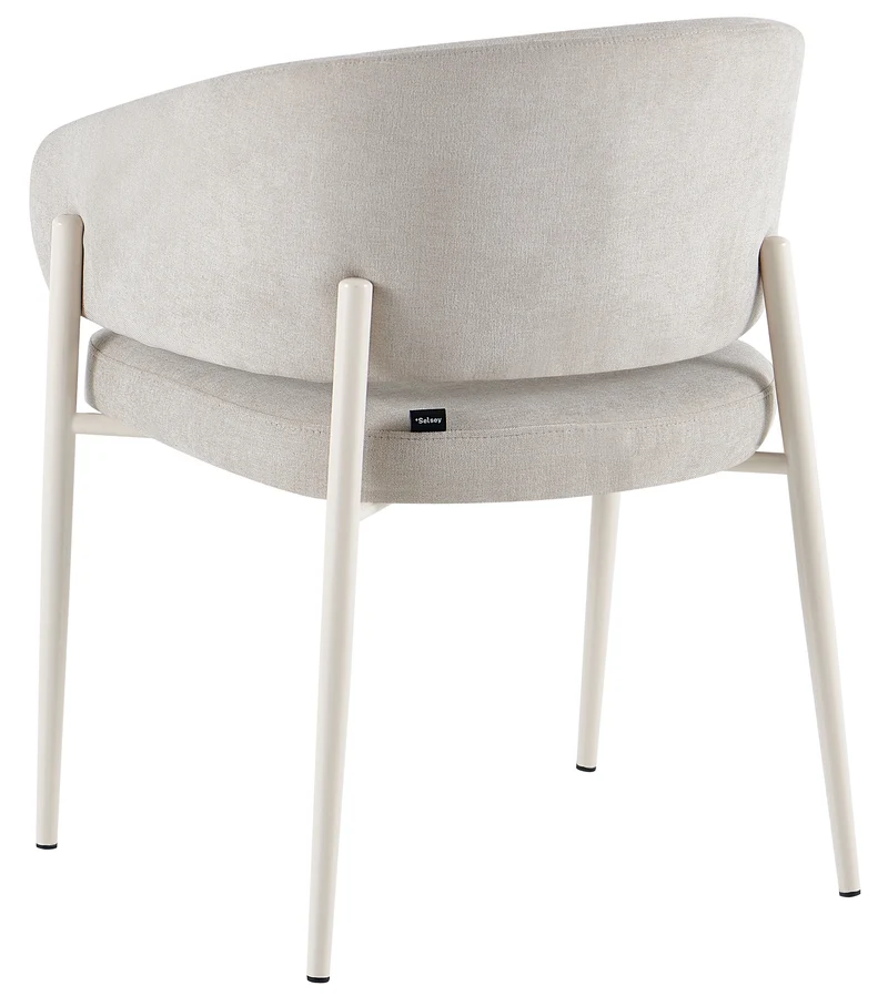 Polsterstuhl Resilly hellbeige Chenille / beige Beine