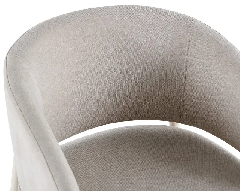 Polsterstuhl Resilly hellbeige Chenille / beige Beine
