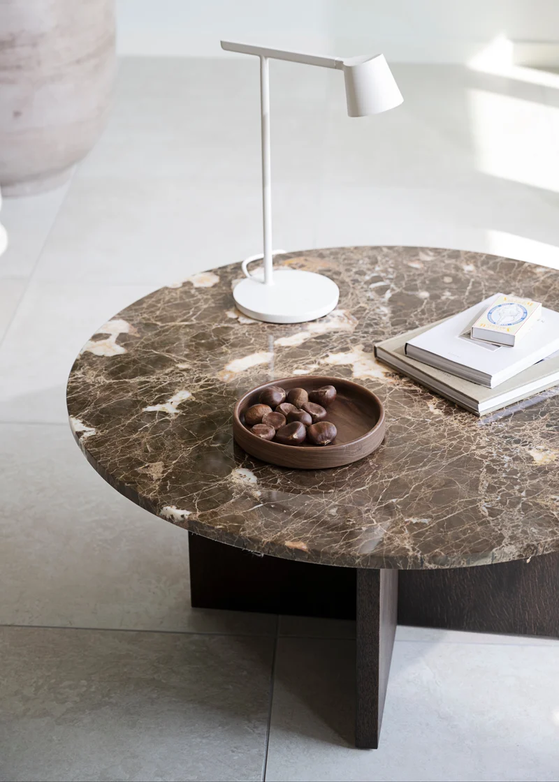 Coffeetable Marmor ø90cm, braun