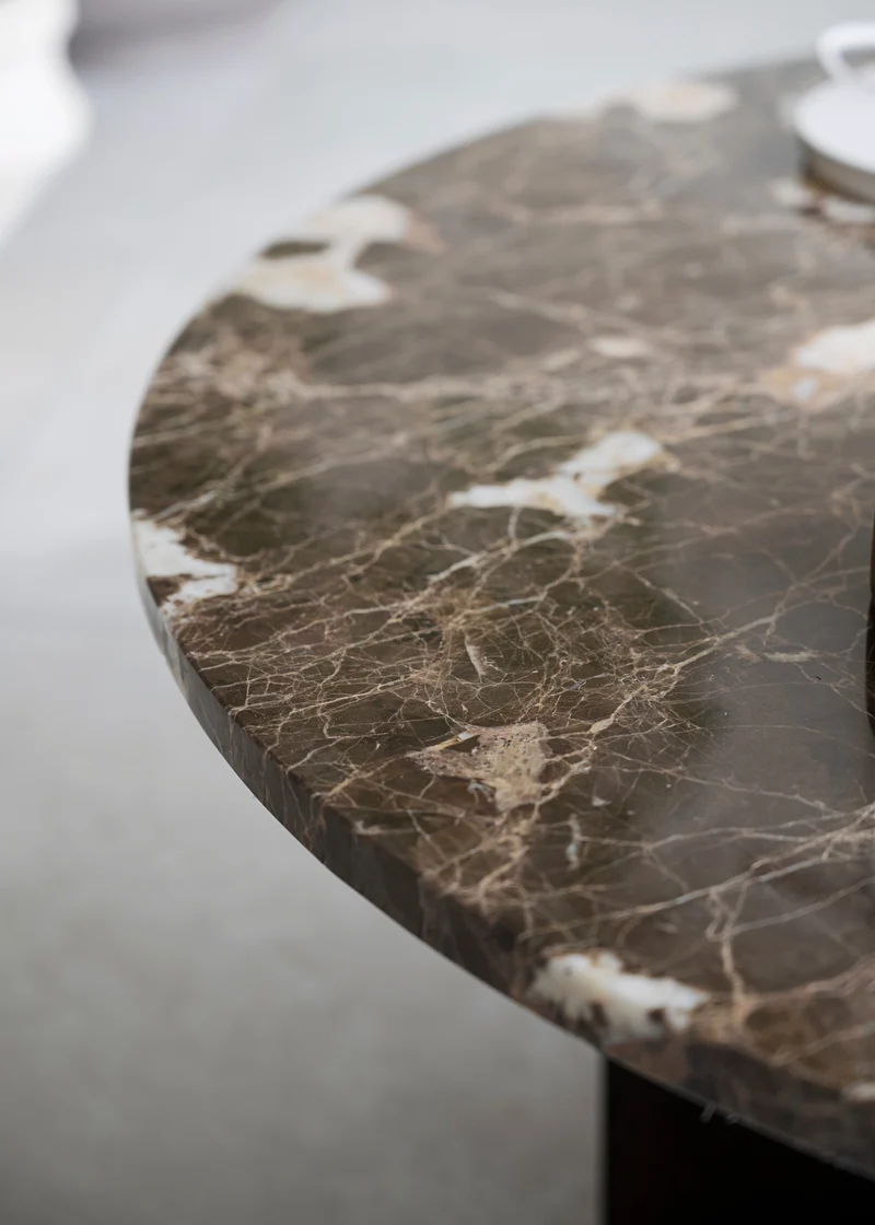 Coffeetable Marmor ø90cm, braun
