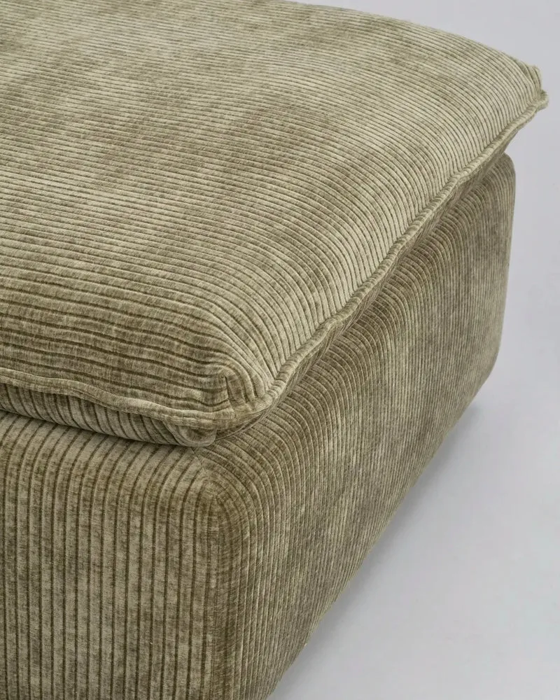 Loungehocker Cord, grün
