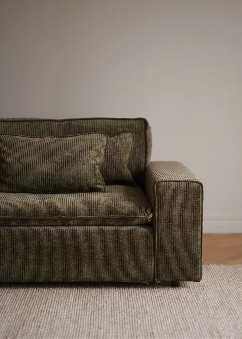 Lounge Sofa Cord 3-Sitzer, grün