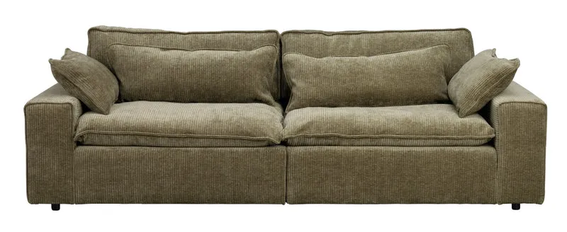 Lounge Sofa Cord 3-Sitzer, grün