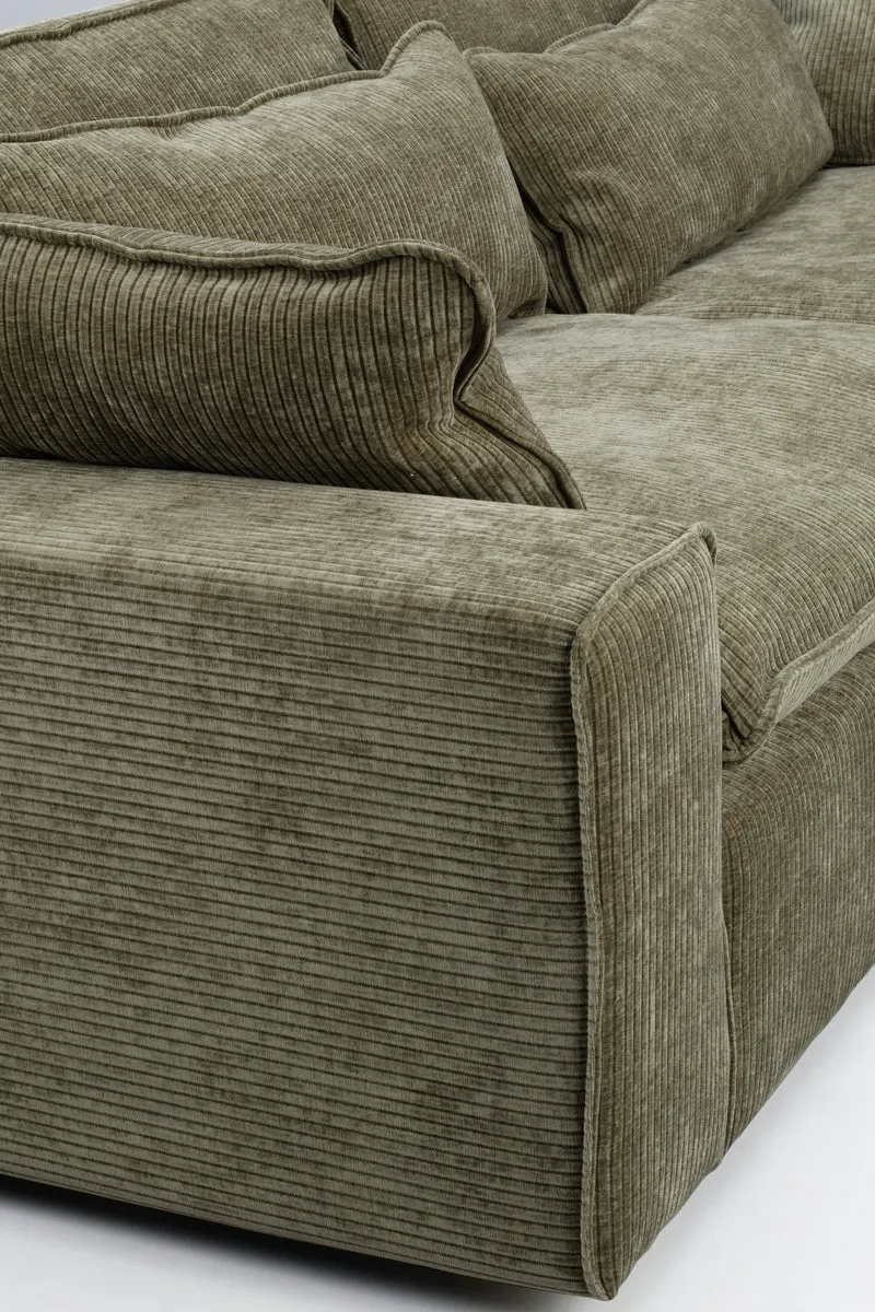 Lounge Sofa Cord 3-Sitzer, grün