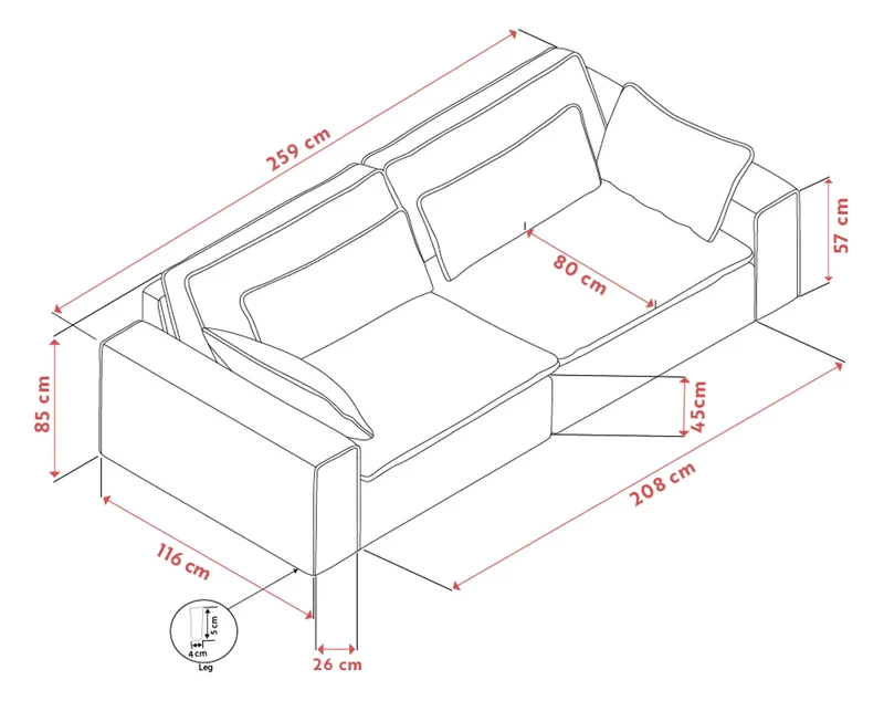 Lounge Sofa Cord 3-Sitzer, grün