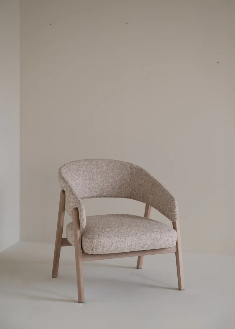 Loungechair Barn beige, Eiche hell
