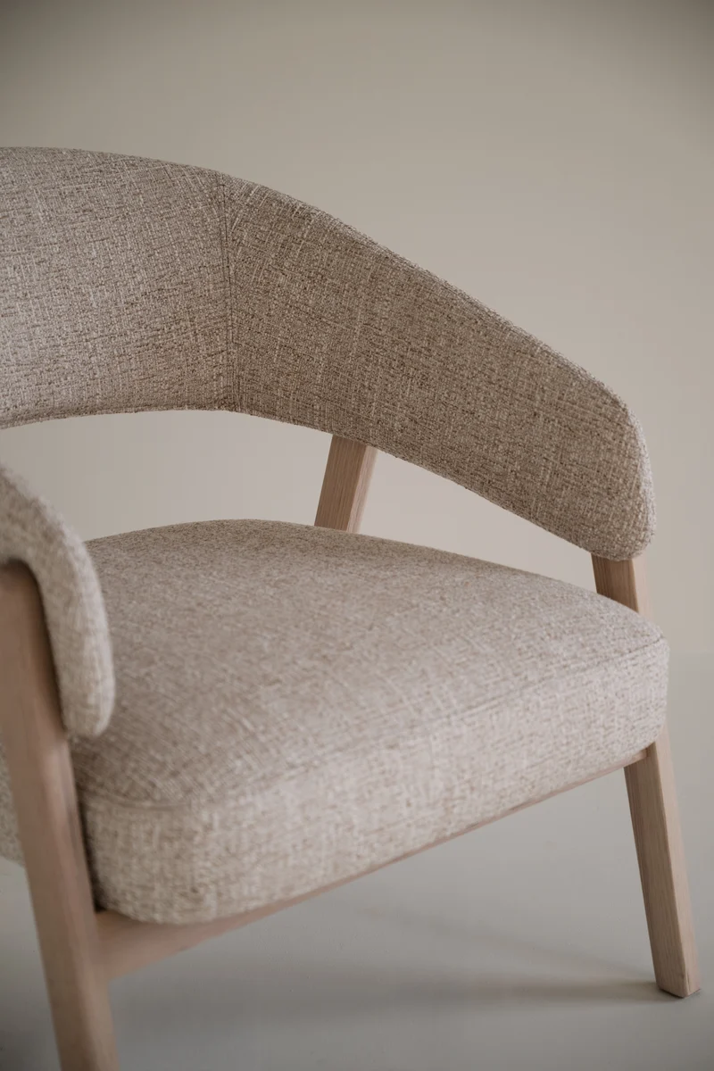 Loungechair Barn beige, Eiche hell