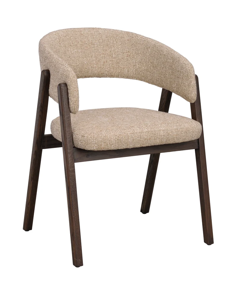 Polsterstuhl Barn beige, Eiche braun