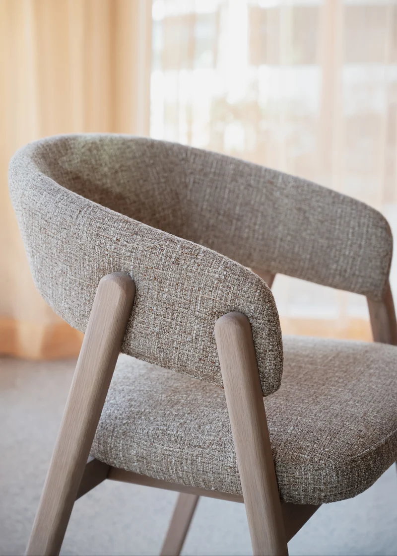 Polsterstuhl Barn beige, Eiche hell