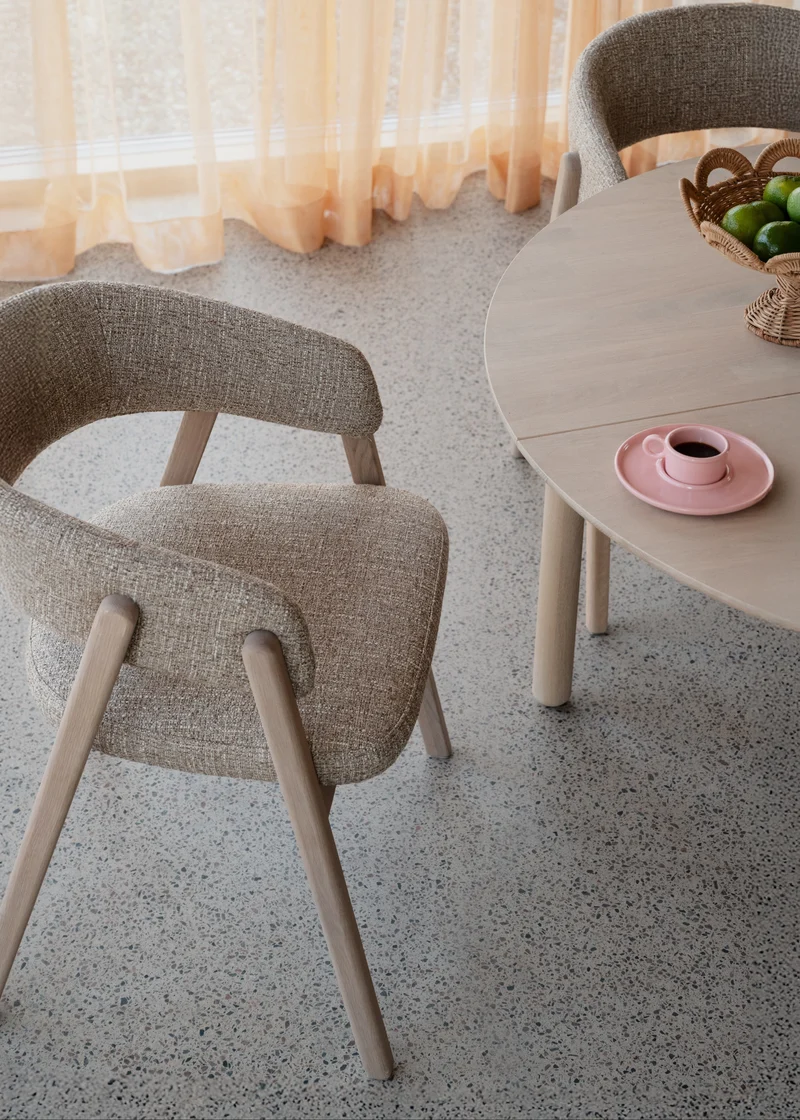Polsterstuhl Barn beige, Eiche hell