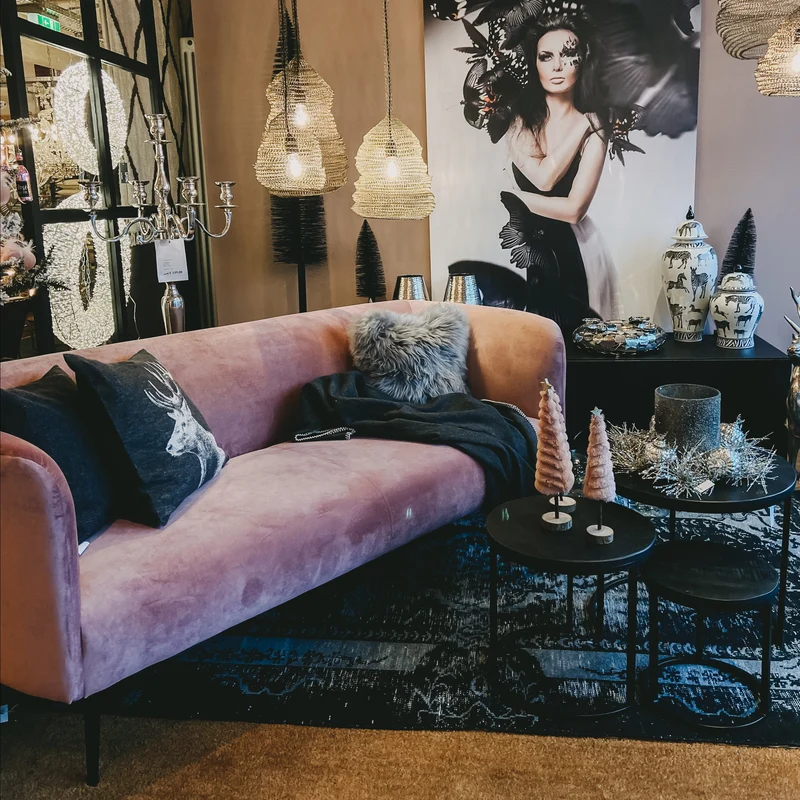 Samt-Sofa | Susann (2-Sitzer) in Pink