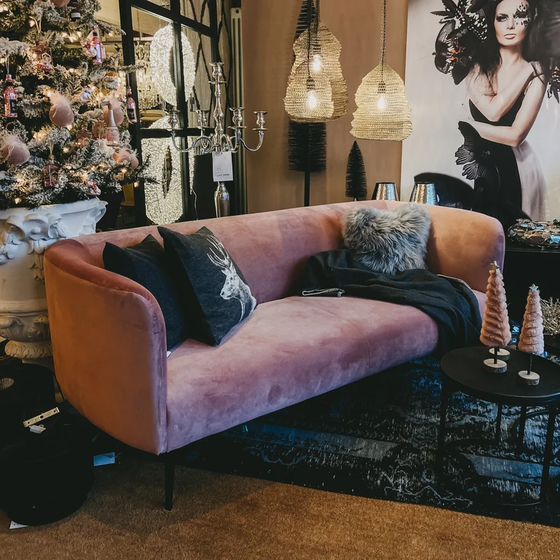 Samt-Sofa | Susann (2-Sitzer) in Pink