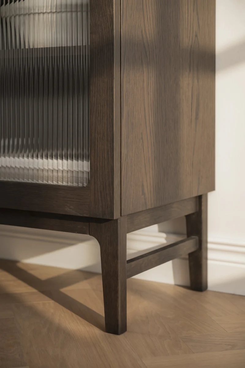 Vitrinenschrank H160cm, braun
