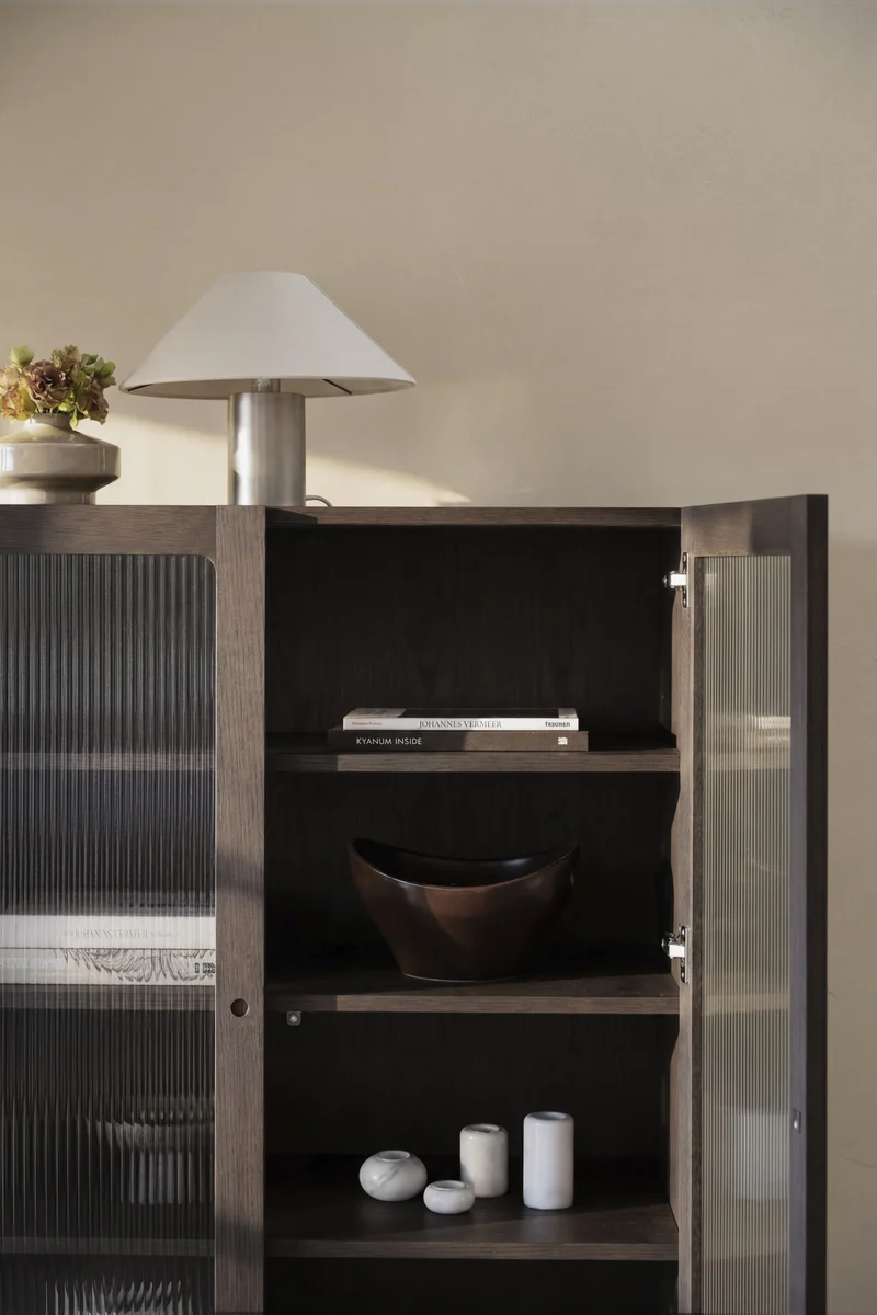 Vitrinenschrank H160cm, braun