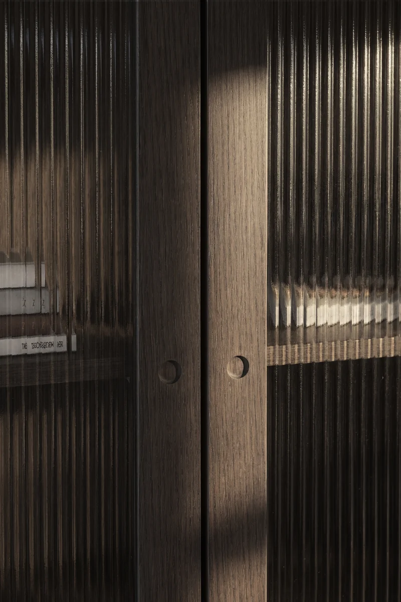 Vitrinenschrank H160cm, braun