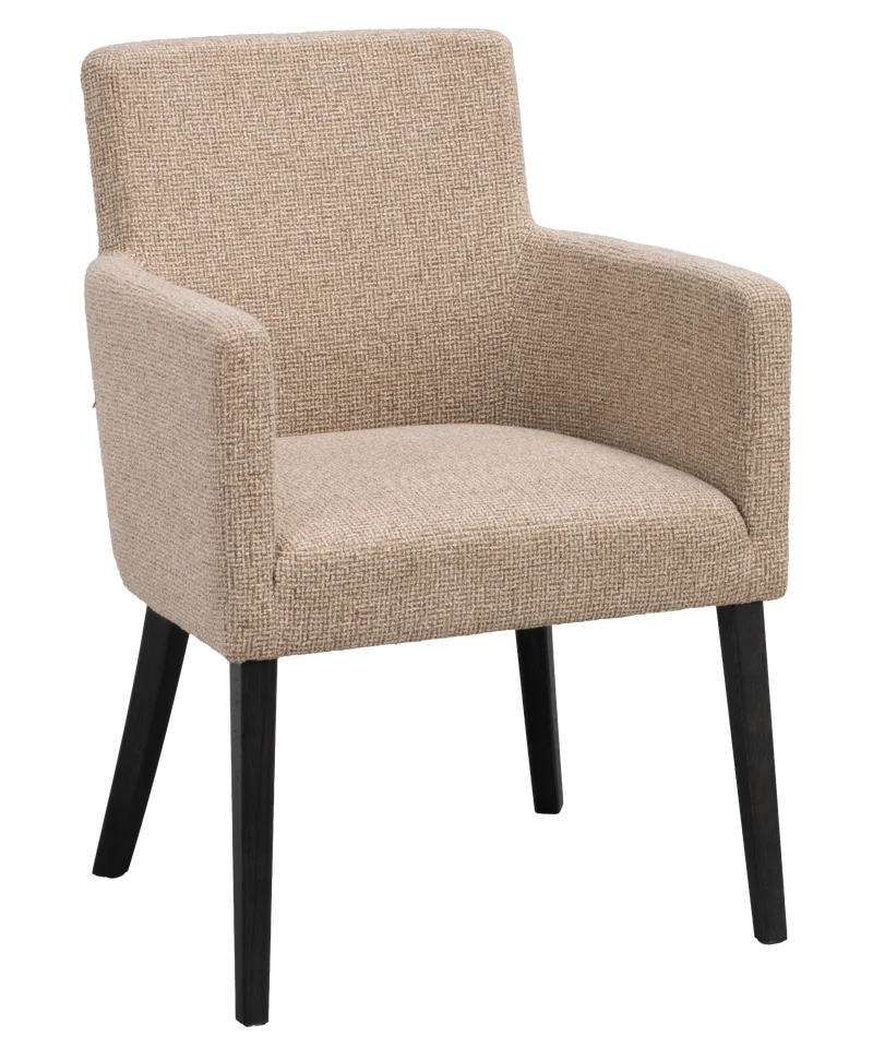 Polsterstuhl Hudson beige, Eiche schwarz