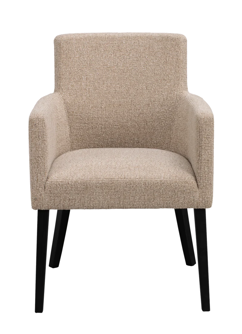 Polsterstuhl Hudson beige, Eiche schwarz