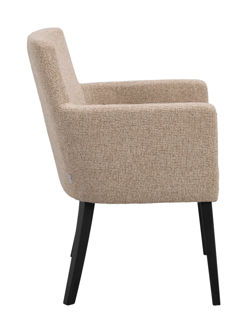 Polsterstuhl Hudson beige, Eiche schwarz
