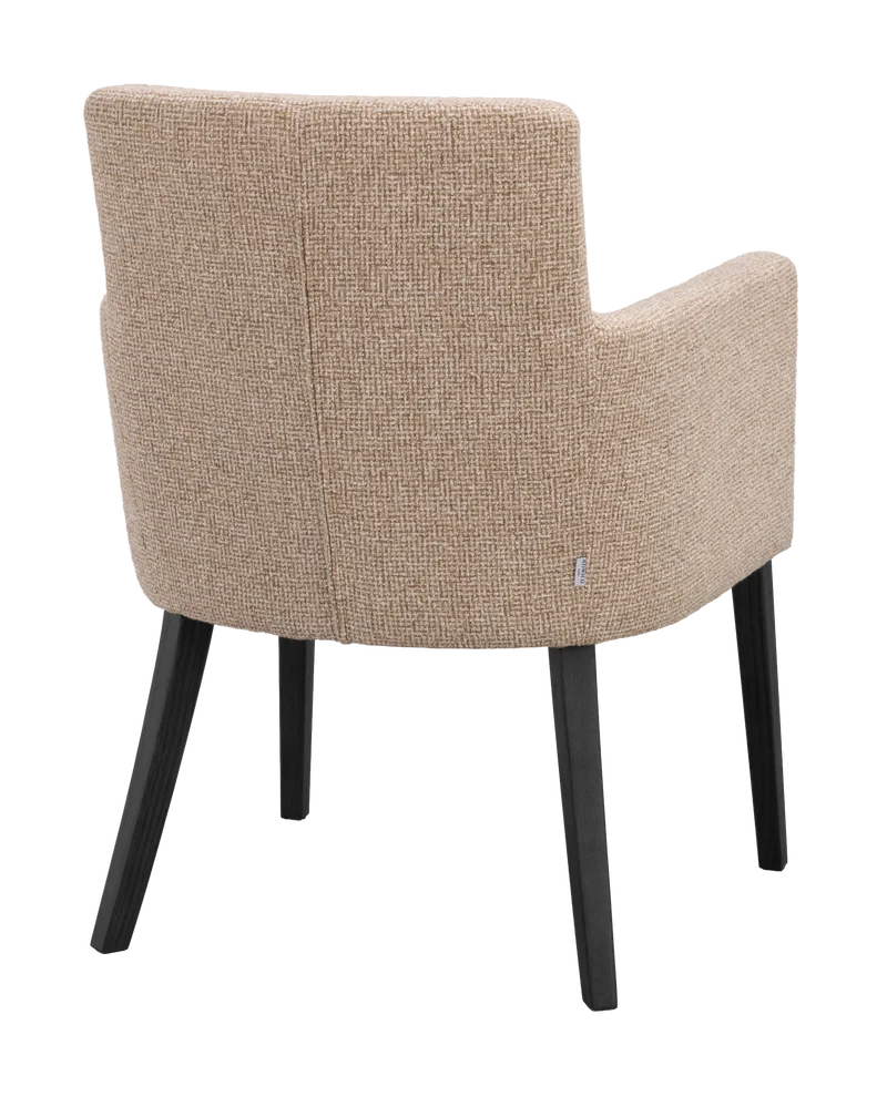 Polsterstuhl Hudson beige, Eiche schwarz