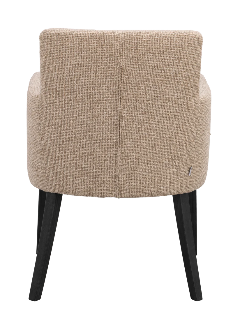 Polsterstuhl Hudson beige, Eiche schwarz