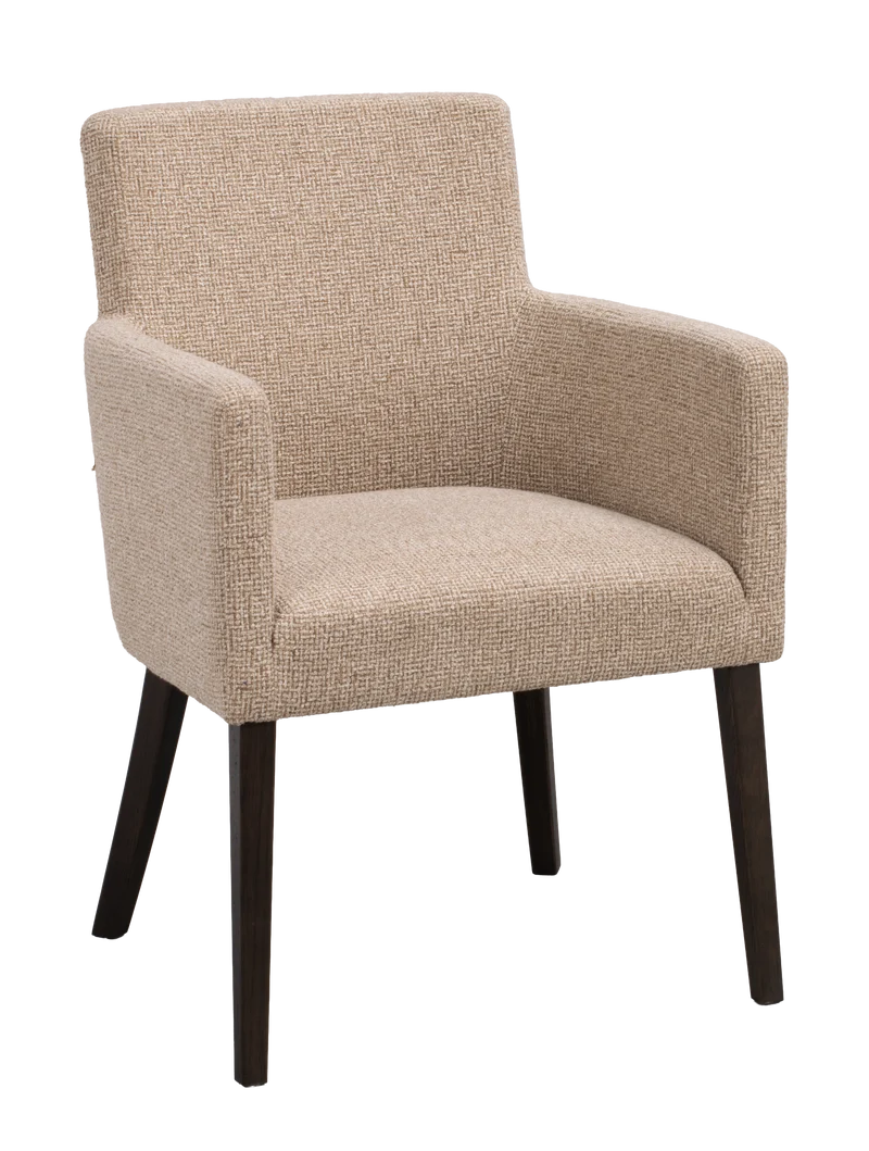 Polsterstuhl Hudson beige, Eiche braun