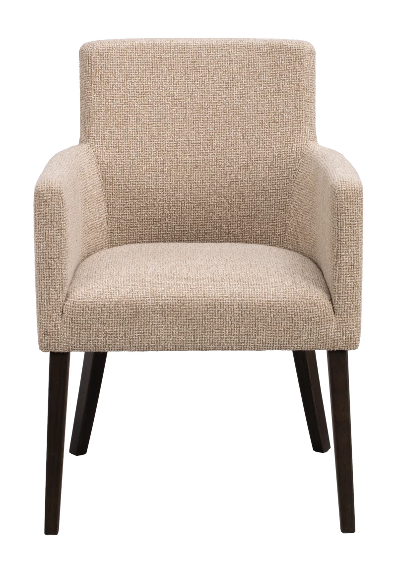 Polsterstuhl Hudson beige, Eiche braun