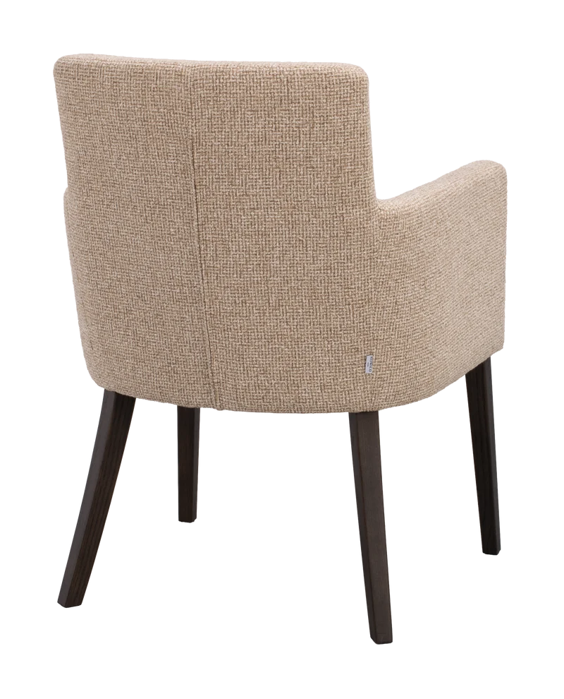 Polsterstuhl Hudson beige, Eiche braun