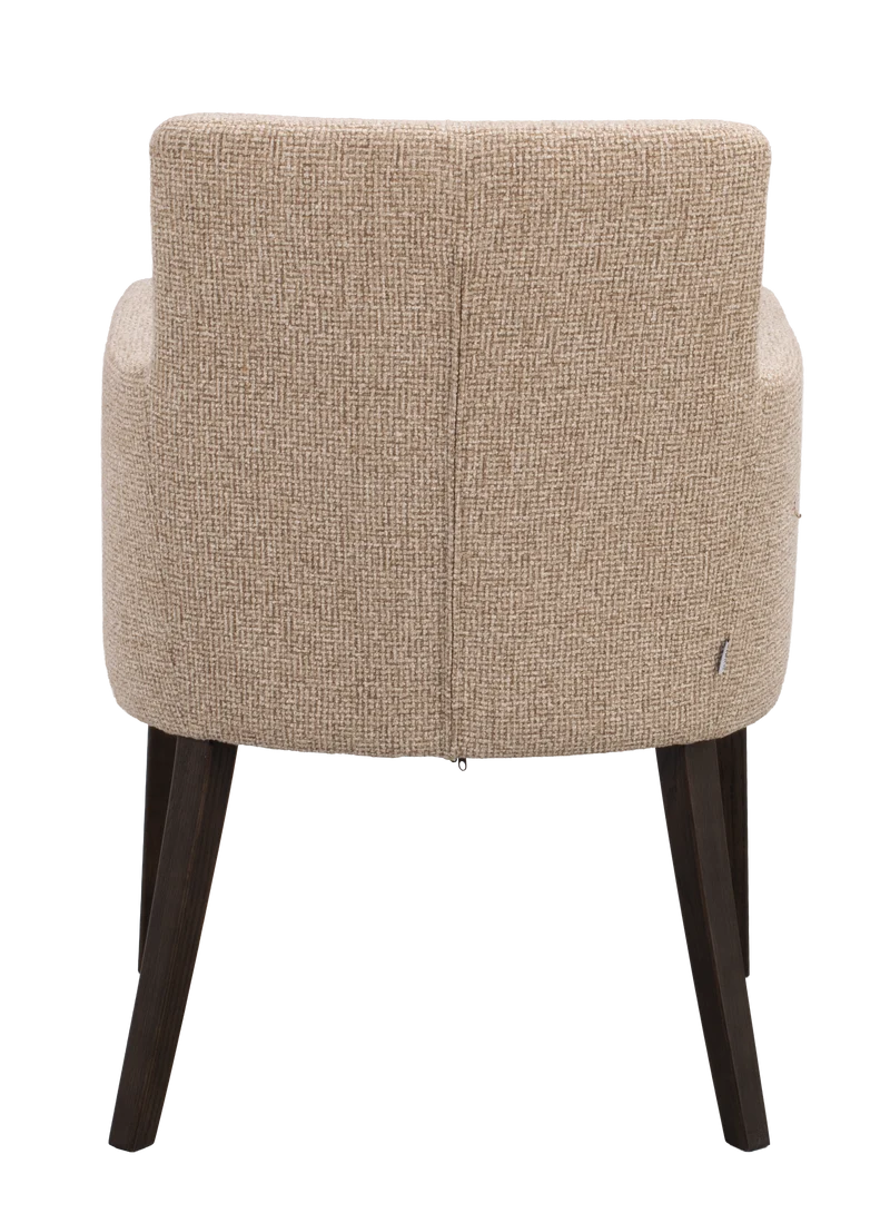 Polsterstuhl Hudson beige, Eiche braun